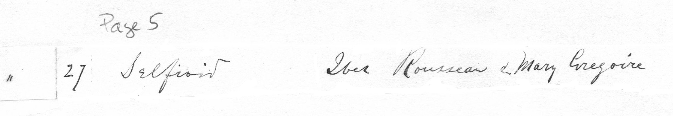 1884 Baptismal Certificate of Siffroid Rousseau